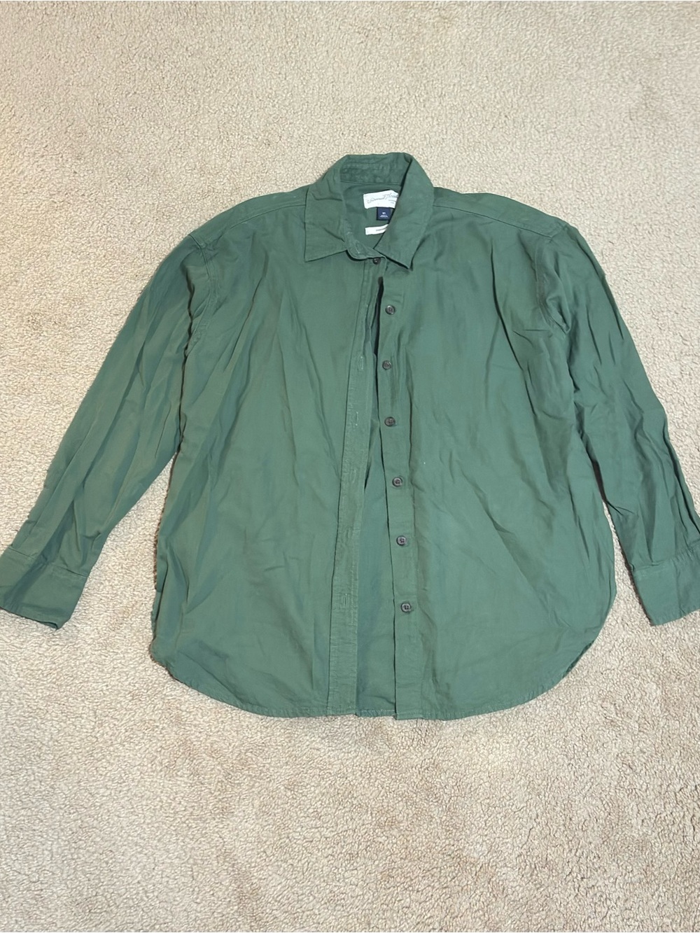 Universal Thread Women’s Classic Oversized Dark Green Button-Up Shirt SIZE XS